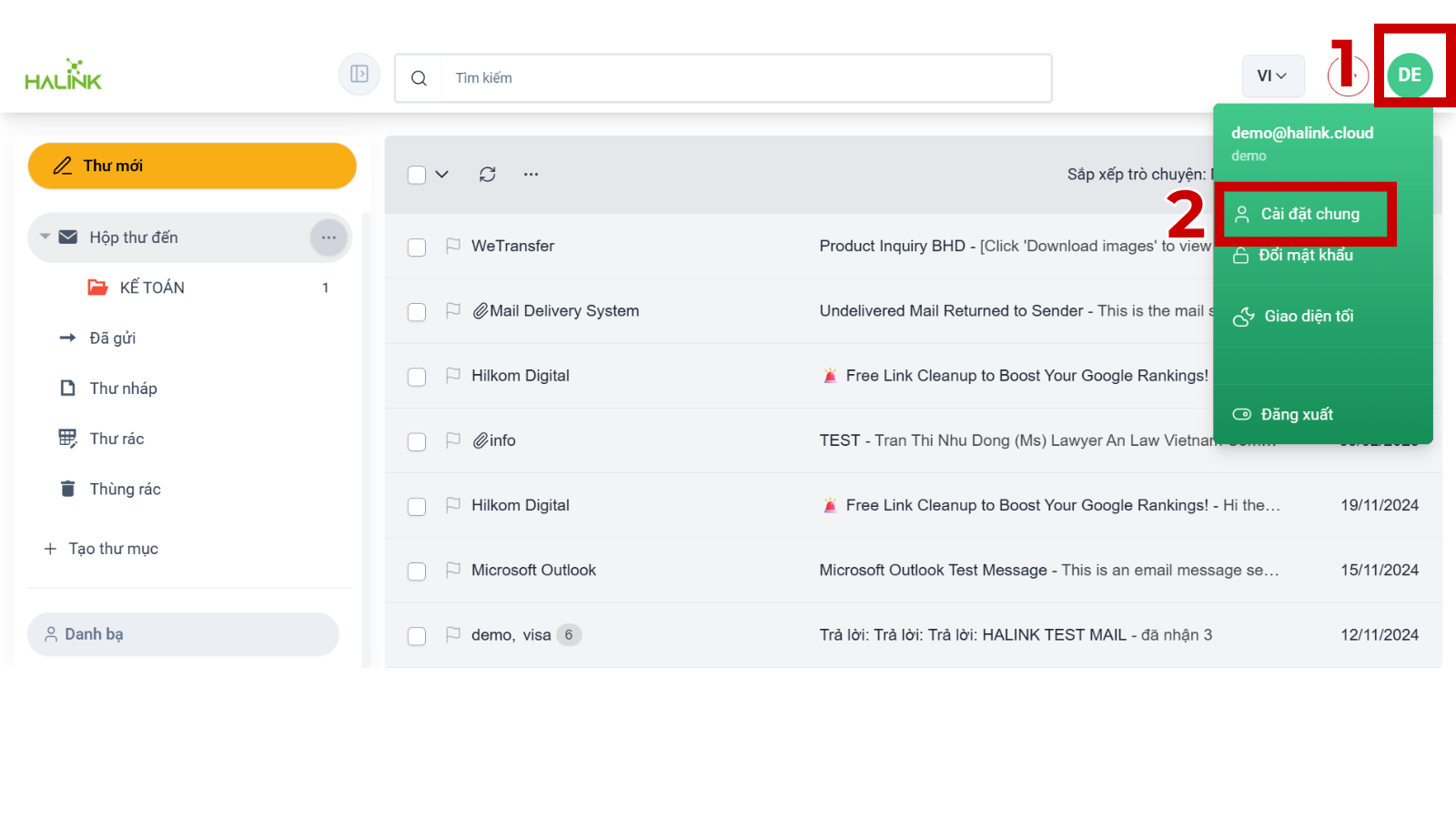 tao bo loc email